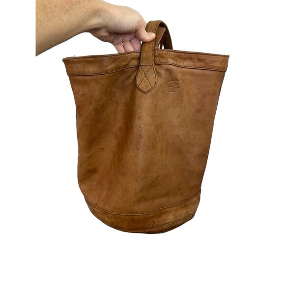 Vintage Ellington Leather Sling Backpack RUCKSACK Portland Oregon Brown - Picture 10 of 10